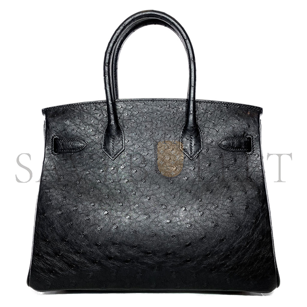 H**mes master birkin 30 black ostrich rose gold hardware 346920 (30*24*16cm)